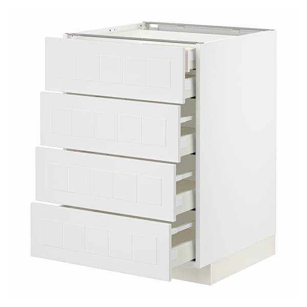 METOD / MAXIMERA - Base cb 4 frnts/2 low/3 md drwrs, white/Stensund white, 60x60 cm