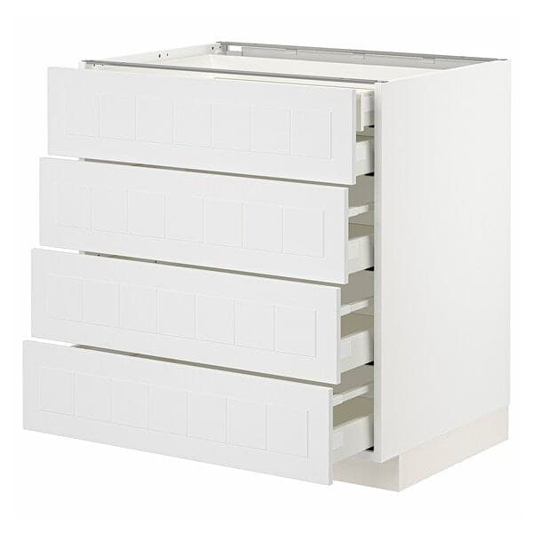 Ikea METOD / MAXIMERA - Base cb 4 frnts/2 low/3 md drwrs, white/Stensund white, 80x60 cm
