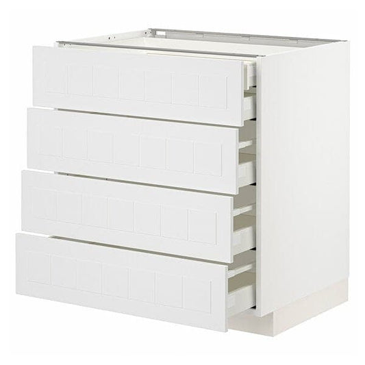 Ikea METOD / MAXIMERA - Base cb 4 frnts/2 low/3 md drwrs, white/Stensund white, 80x60 cm