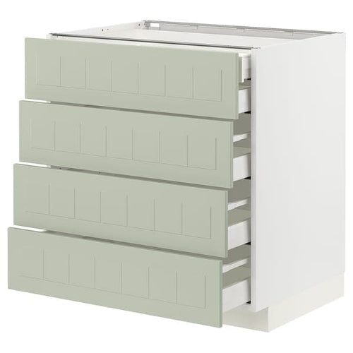 METOD / MAXIMERA base cb 4 frnts/2 low/3 md drwrs, white/Stensund light green, 80x60 cm