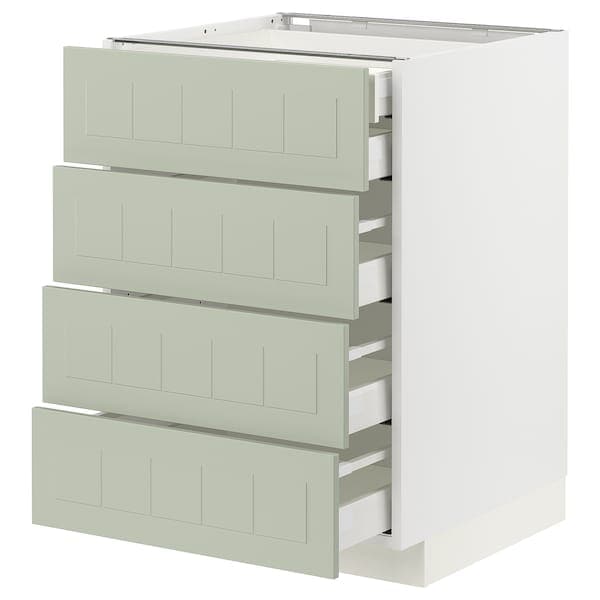 Ikea METOD / MAXIMERA - Base cb 4 frnts/2 low/3 md drwrs, white/Stensund light green, 60x60 cm