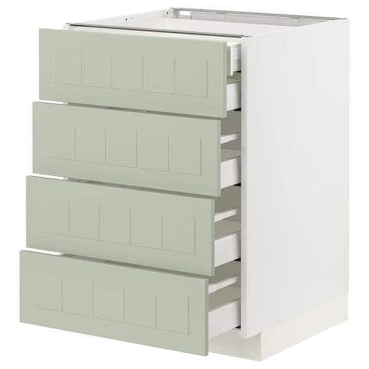 Ikea METOD / MAXIMERA - Base cb 4 frnts/2 low/3 md drwrs, white/Stensund light green, 60x60 cm