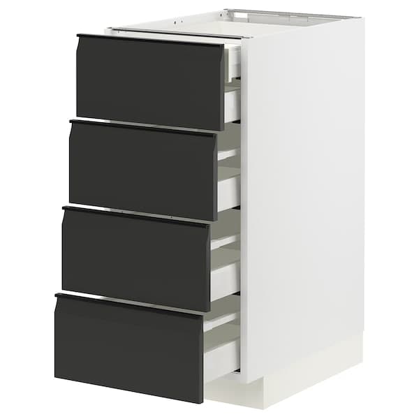 METOD / MAXIMERA - Base cb 4 frnts/2 low/3 md drwrs, white/Upplöv matt anthracite, 40x60 cm - best price from Maltashopper.com 29493266
