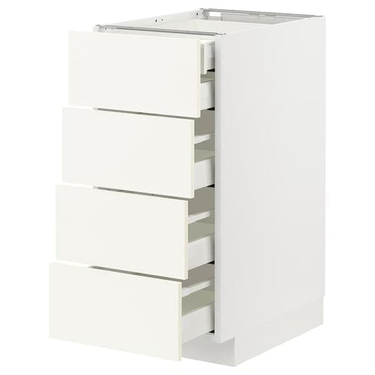 Ikea METOD / MAXIMERA - Base cb 4 frnts/2 low/3 md drwrs, white/Vallstena white, 40x60 cm