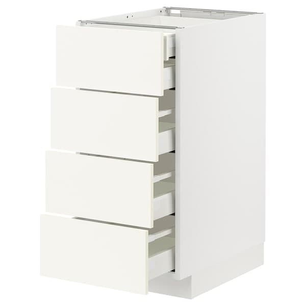 METOD / MAXIMERA - Base cb 4 frnts/2 low/3 md drwrs, white/Vallstena white, 40x60 cm