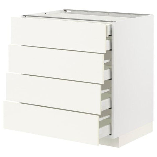 METOD / MAXIMERA - Base cb 4 frnts/2 low/3 md drwrs, white/Vallstena white, 80x60 cm - best price from Maltashopper.com 89506954