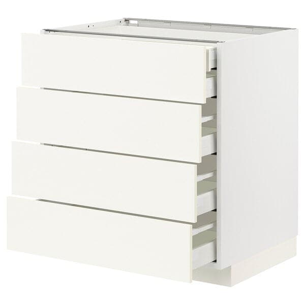 METOD / MAXIMERA - Base cb 4 frnts/2 low/3 md drwrs, white/Vallstena white, 80x60 cm - best price from Maltashopper.com 89506954