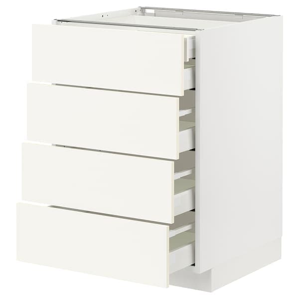 METOD / MAXIMERA - Base cb 4 frnts/2 low/3 md drwrs, white/Vallstena white, 60x60 cm - best price from Maltashopper.com 09506953