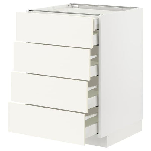 METOD / MAXIMERA - Base cb 4 frnts/2 low/3 md drwrs, white/Vallstena white, 60x60 cm