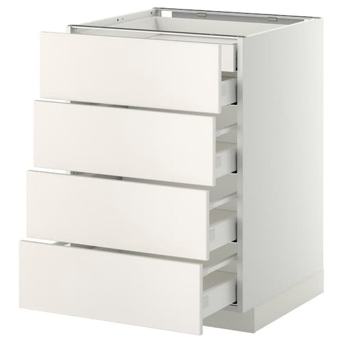 METOD / MAXIMERA base cb 4 frnts/2 low/3 md drwrs, white/Veddinge white, 60x60 cm
