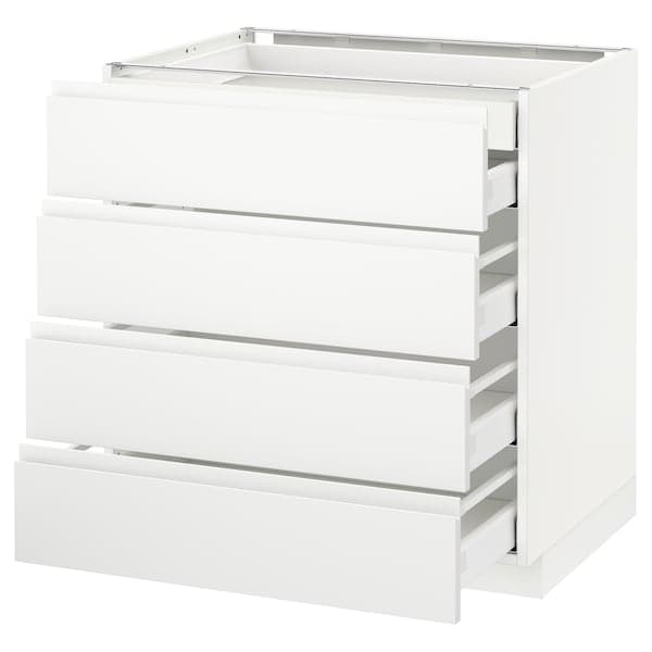 Ikea METOD / MAXIMERA - Base cb 4 frnts/2 low/3 md drwrs, white/Voxtorp matt white, 80x60 cm