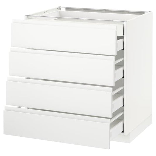 Ikea METOD / MAXIMERA - Base cb 4 frnts/2 low/3 md drwrs, white/Voxtorp matt white, 80x60 cm