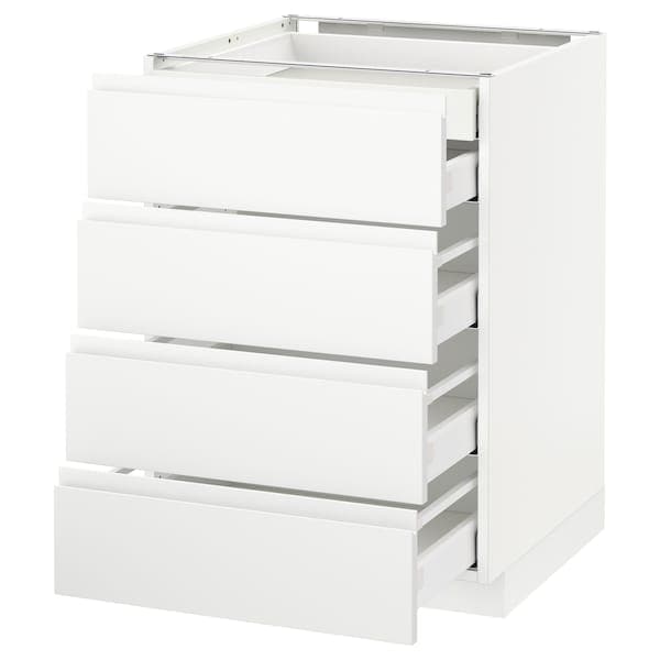Ikea METOD / MAXIMERA - Base cb 4 frnts/2 low/3 md drwrs, white/Voxtorp matt white, 60x60 cm