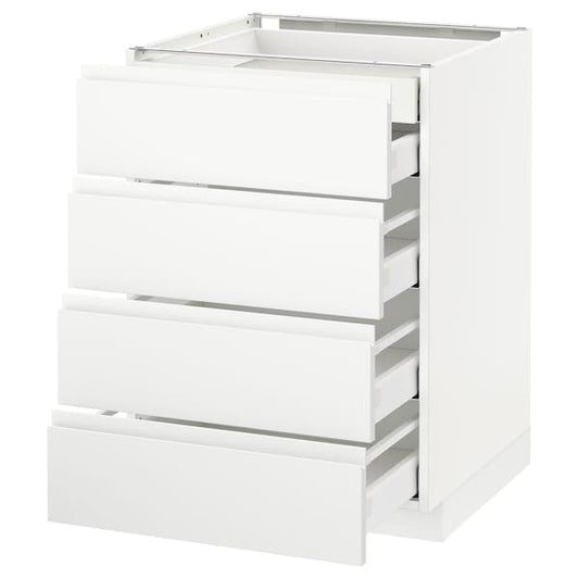 Ikea METOD / MAXIMERA - Base cb 4 frnts/2 low/3 md drwrs, white/Voxtorp matt white, 60x60 cm