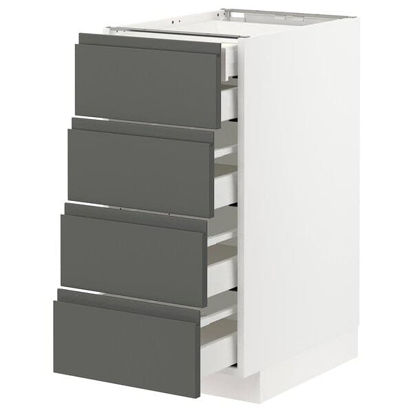 Ikea METOD / MAXIMERA - Base cb 4 frnts/2 low/3 md drwrs, white/Voxtorp dark grey, 40x60 cm