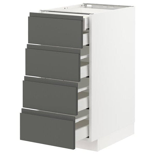 Ikea METOD / MAXIMERA - Base cb 4 frnts/2 low/3 md drwrs, white/Voxtorp dark grey, 40x60 cm