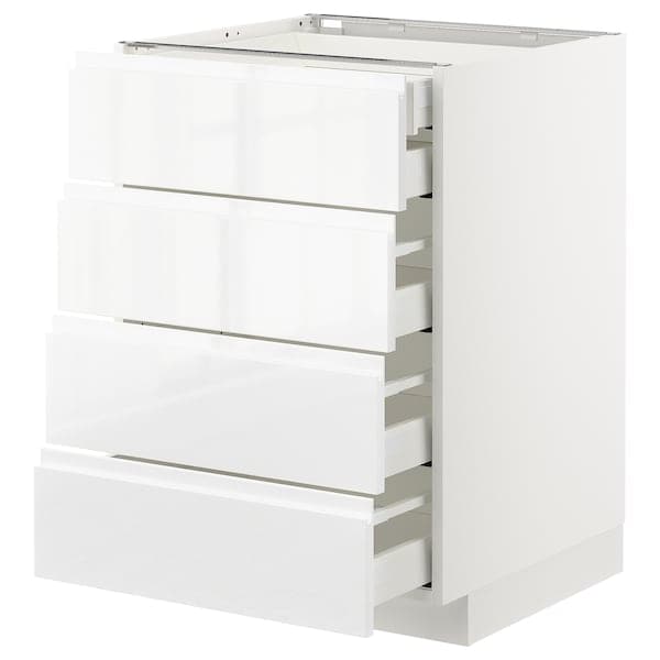Ikea METOD / MAXIMERA - Base cb 4 frnts/2 low/3 md drwrs, white/Voxtorp high-gloss/white, 60x60 cm