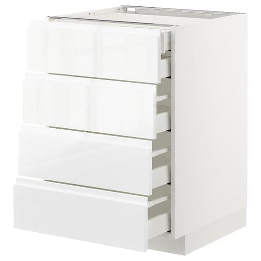 Ikea METOD / MAXIMERA - Base cb 4 frnts/2 low/3 md drwrs, white/Voxtorp high-gloss/white, 60x60 cm