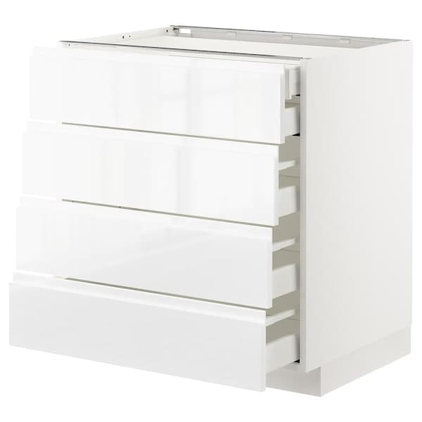 Ikea METOD / MAXIMERA - Base cb 4 frnts/2 low/3 md drwrs, white/Voxtorp high-gloss/white, 80x60 cm