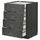 METOD / MAXIMERA base cb 4 frnts/2 low/3 md drwrs, black/Kalhyttan dark grey concrete effect, 60x60 cm