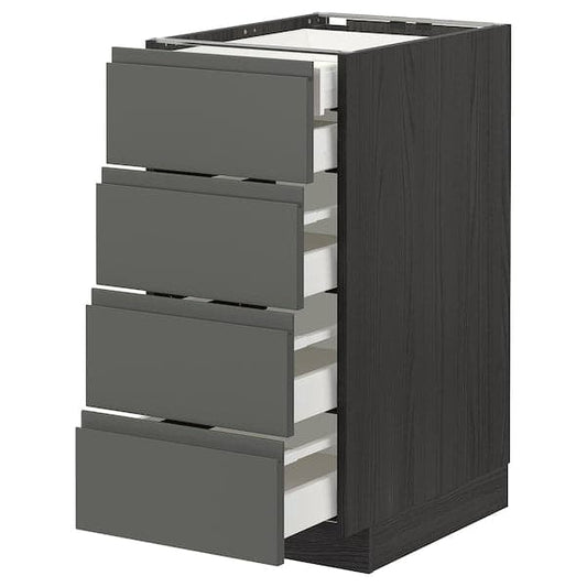 METOD / MAXIMERA - Base cb 4 frnts/2 low/3 md drwrs, black/Voxtorp dark grey, 40x60 cm - best price from Maltashopper.com 69309916