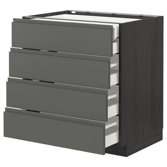 Ikea METOD / MAXIMERA - Base cb 4 frnts/2 low/3 md drwrs, black/Voxtorp dark grey, 80x60 cm