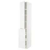 METOD / MAXIMERA hc w p-o func 3drw/1dr/2shlv, white/Axstad matt white, 40x60x240 cm
