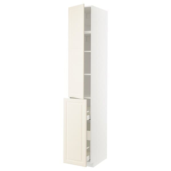 METOD / MAXIMERA - Hc w p-o func 3drw/1dr/2shlv, white/Bodbyn off-white, 40x60x240 cm - best price from Maltashopper.com 09455128