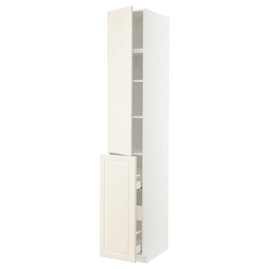 METOD / MAXIMERA - Hc w p-o func 3drw/1dr/2shlv, white/Bodbyn off-white, 40x60x240 cm - best price from Maltashopper.com 09455128
