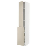 METOD / MAXIMERA hc w p-o func 3drw/1dr/2shlv, white/Havstorp beige, 40x60x240 cm