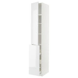 METOD / MAXIMERA hc w p-o func 3drw/1dr/2shlv, white/Ringhult white, 40x60x240 cm