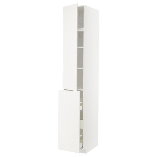 METOD / MAXIMERA - Hc w p-o func 3drw/1dr/2shlv, white/Veddinge white, 40x60x240 cm - best price from Maltashopper.com 39462231