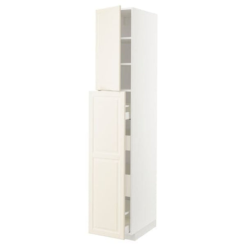 METOD / MAXIMERA - METOD / MAXIMERA Hc w p-o func 4drw/1dr/2shlv, white/Bodbyn off-white, 40x60x220 cm