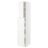 METOD / MAXIMERA hc w p-o func 4drw/1dr/2shlv, white Enköping/white wood effect, 40x60x220 cm