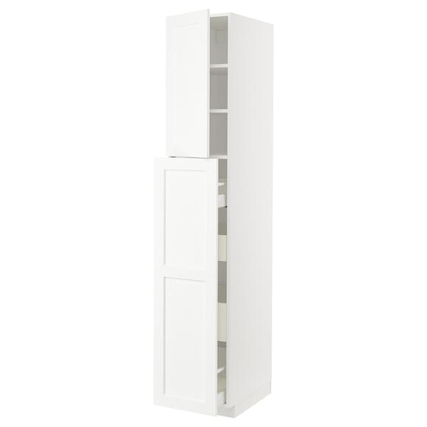 METOD / MAXIMERA - Hc w p-o func 4drw/1dr/2shlv, white Enköping/white wood effect, 40x60x220 cm