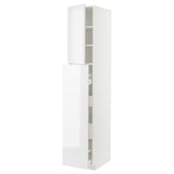 METOD / MAXIMERA hc w p-o func 4drw/1dr/2shlv, white/Ringhult white, 40x60x220 cm