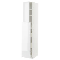 METOD / MAXIMERA hc w p-o func 4drw/1dr/2shlv, white/Ringhult white, 40x60x220 cm