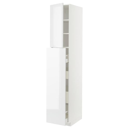 Ikea METOD / MAXIMERA - Hc w p-o func 4drw/1dr/2shlv, white/Ringhult white, 40x60x220 cm