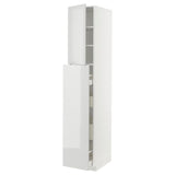 METOD / MAXIMERA hc w p-o func 4drw/1dr/2shlv, white/Ringhult light grey, 40x60x220 cm