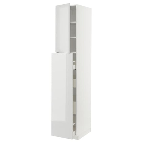 METOD / MAXIMERA - METOD / MAXIMERA Hc w p-o func 4drw/1dr/2shlv, white/Ringhult light grey, 40x60x220 cm