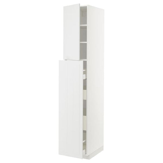 METOD / MAXIMERA - Hc w p-o func 4drw/1dr/2shlv, white/Stensund white, 40x60x220 cm - best price from Maltashopper.com 39465550