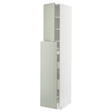 METOD / MAXIMERA hc w p-o func 4drw/1dr/2shlv, white/Stensund light green, 40x60x220 cm