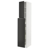 METOD / MAXIMERA hc w p-o func 4drw/1dr/2shlv, white/Upplöv matt anthracite, 40x60x220 cm