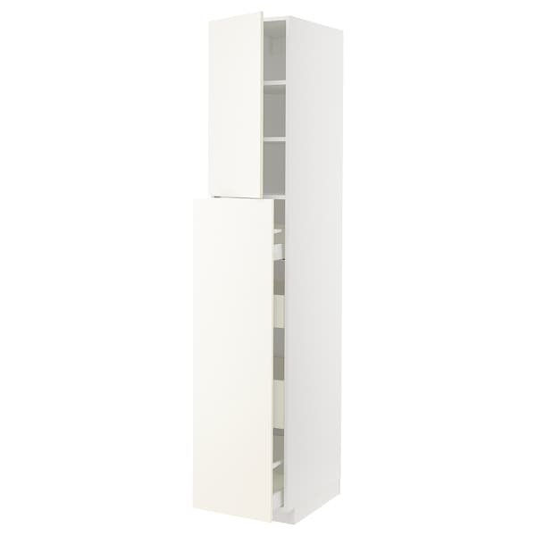 METOD / MAXIMERA - Hc w p-o func 4drw/1dr/2shlv, white/Vallstena white, 40x60x220 cm - best price from Maltashopper.com 79507039