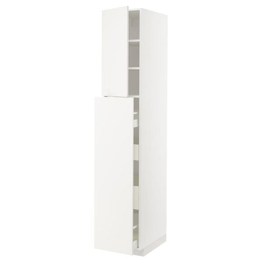 METOD / MAXIMERA - Hc w p-o func 4drw/1dr/2shlv, white/Veddinge white, 40x60x220 cm - best price from Maltashopper.com 09454609
