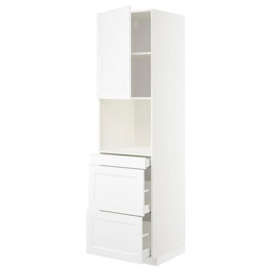 Ikea METOD / MAXIMERA - Hi cab f micro combi w door/3 drwrs, white/Axstad matt white, 60x60x220 cm