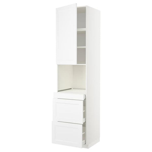 Ikea METOD / MAXIMERA - Hi cab f micro combi w door/3 drwrs, white/Axstad matt white ,