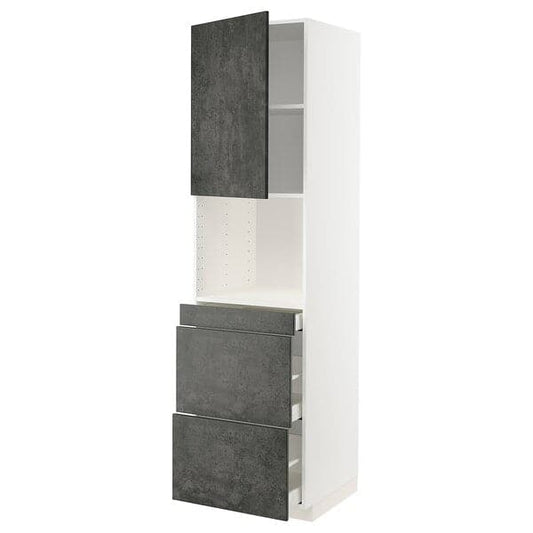 Ikea METOD / MAXIMERA - Mobile alt micro com/anta/3cassetti , 60x60x220 cm