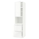 METOD / MAXIMERA hi cab f micro combi w door/3 drwrs, white/Ringhult white, 60x60x240 cm