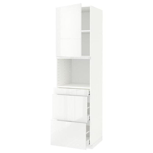 Ikea METOD / MAXIMERA - Hi cab f micro combi w door/3 drwrs, white/Ringhult white, 60x60x220 cm